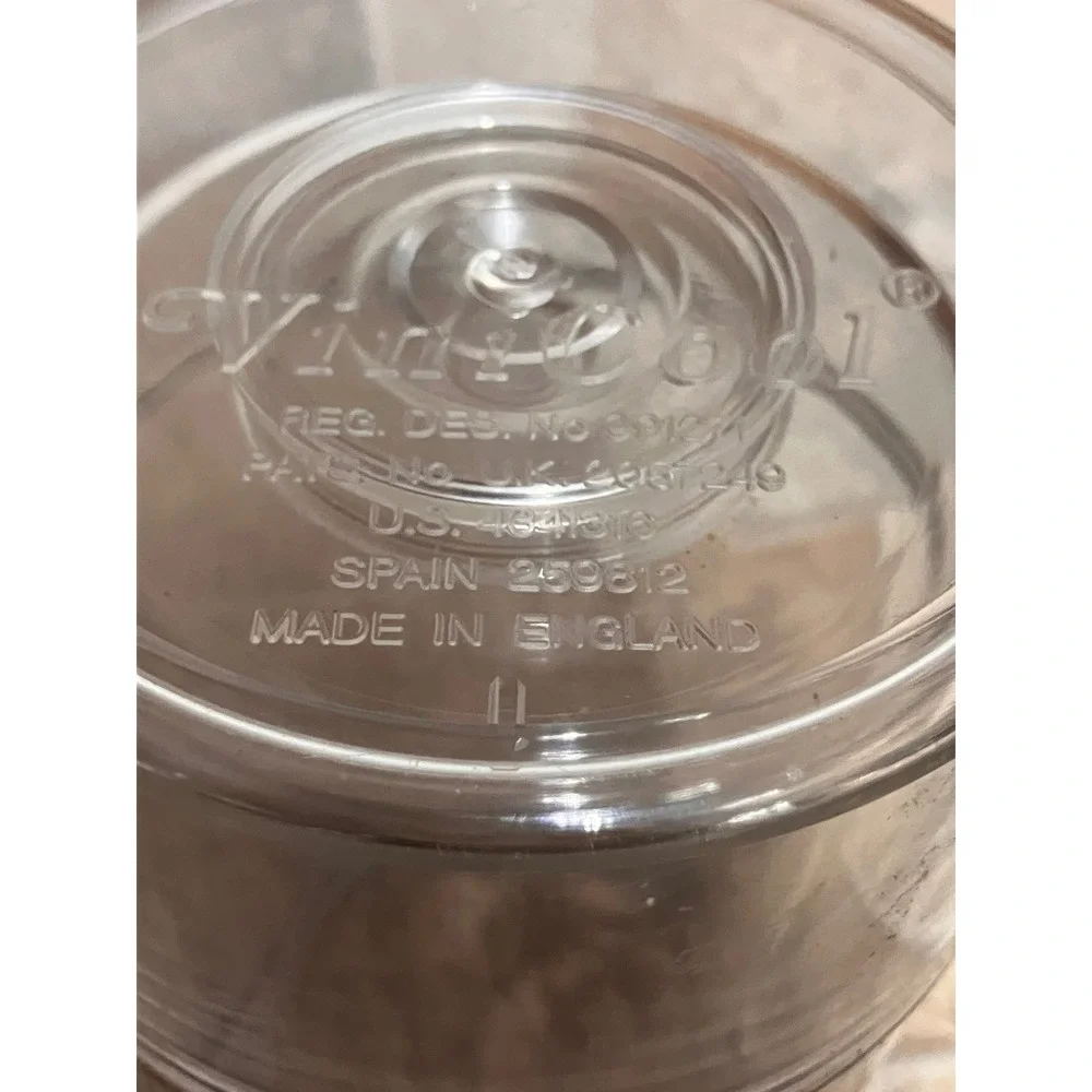 Vinicool Wine Chiller Double Walled Acrylic Clear Silver Rim Made in England GRB
